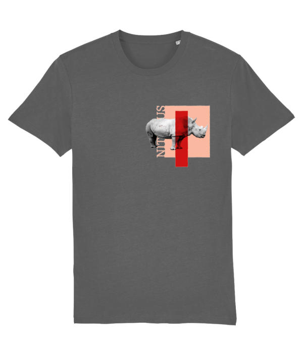 NITEMUS - Unisex T-shirt - White rhino – Anthracite – from size 2XS to size 5XL