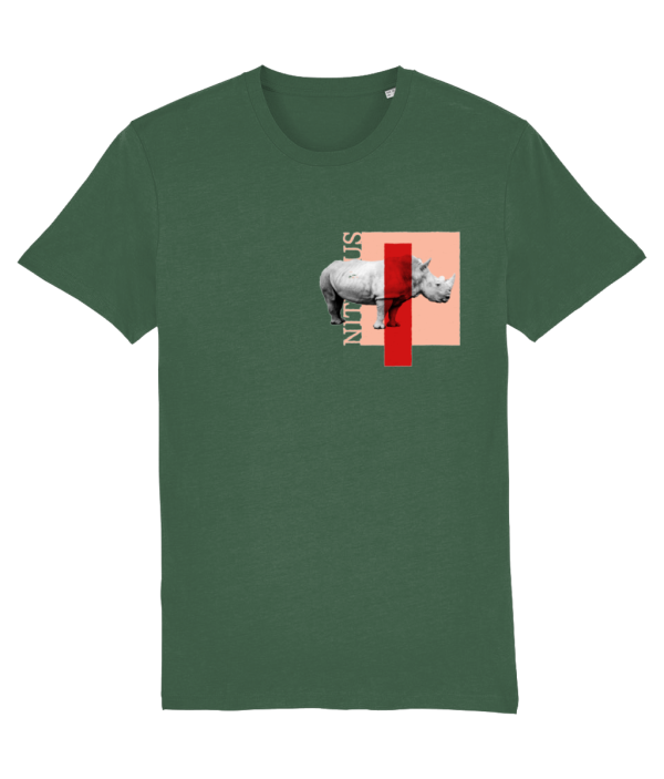NITEMUS - Unisex T-shirt - White rhino – Bottle green – from size 2XS to size 5XL