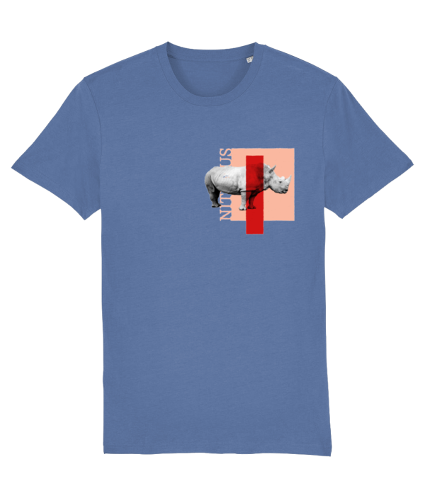 NITEMUS - Unisex T-shirt - White rhino – Bright blue – from size 2XS to size 5XL