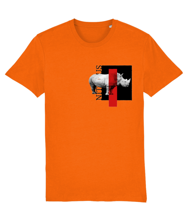 NITEMUS - Unisex T-shirt - White rhino – Bright orange – from size 2XS to size 5XL