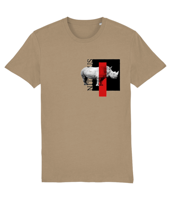 NITEMUS - Unisex T-shirt - White rhino – Camel – from size 2XS to size 5XL