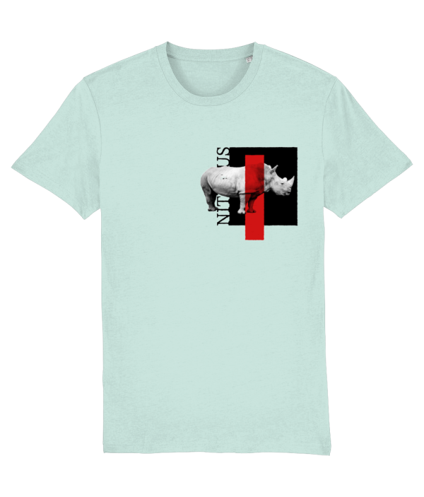 NITEMUS - Unisex T-shirt - White rhino – Caribbean blue – from size 2XS to size 5XL