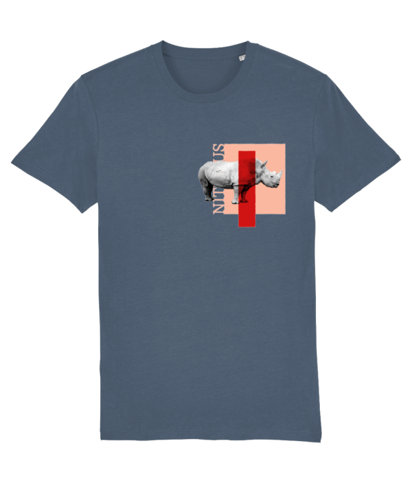 NITEMUS - Unisex T-shirt - White rhino – Dark heather blue – from size 2XS to size 5XL