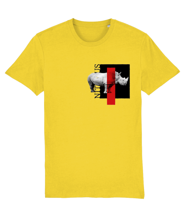 NITEMUS - Unisex T-shirt - White rhino – Golden yellow – from size 2XS to size 5XL