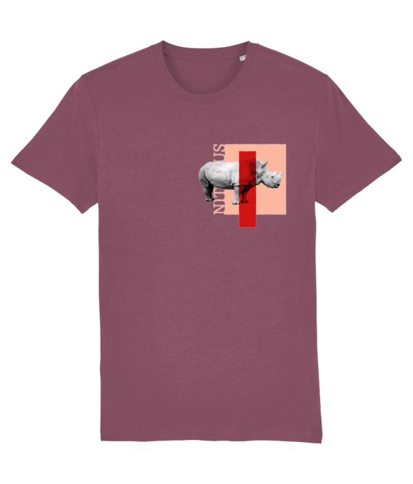 NITEMUS - Unisex T-shirt - White rhino – Hibiscus rose – from size 2XS to size 5XL