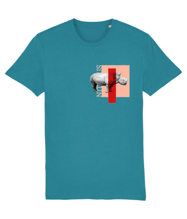 NITEMUS - Unisex T-shirt - White rhino – Ocean depth – from size 2XS to size 5XL