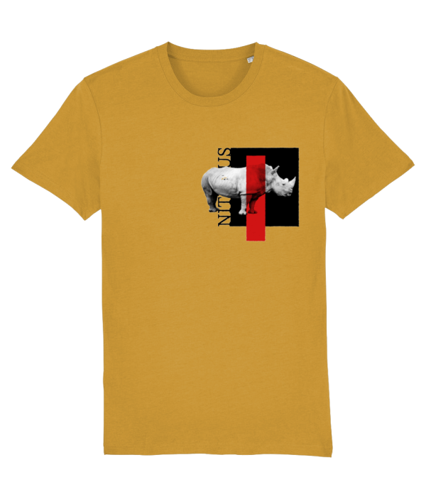 NITEMUS - Unisex T-shirt - White rhino – Ochre – from size 2XS to size 5XL