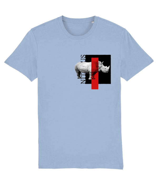 NITEMUS - Unisex T-shirt - White rhino – Sky blue – from size 2XS to size 5XL