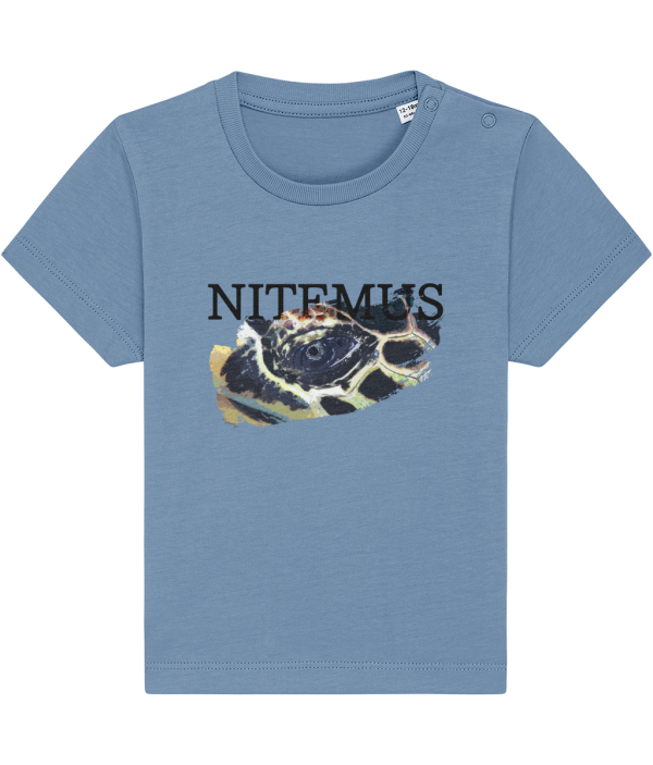 NITEMUS – Baby – T-shirt – Hawksbill Sea Turtle - Mid Heather Blue – from 0 to 36 months