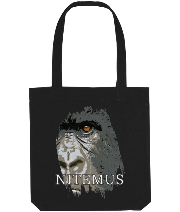 NITEMUS - Bevel Tote Bag - Cross River Gorilla – Black - 39X37