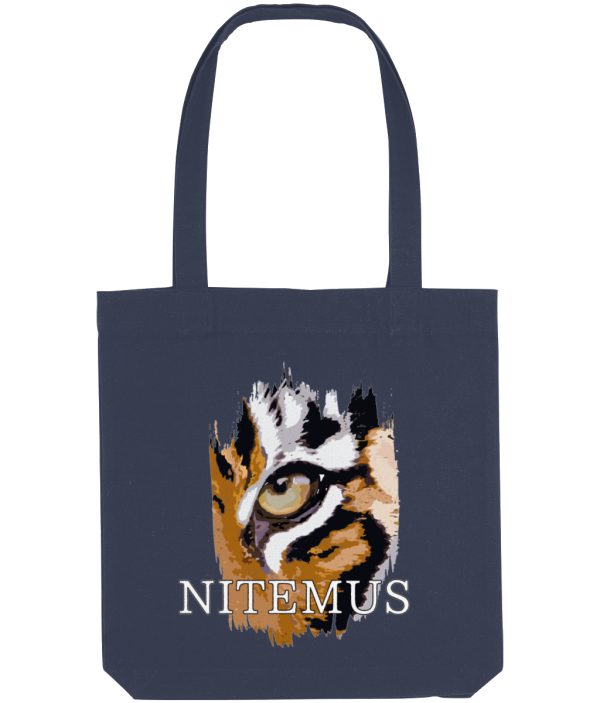 NITEMUS - Bevel Tote Bag - Sunda Tiger – Midnight Blue - 39X37