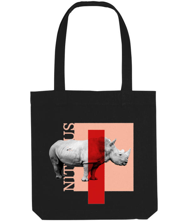 NITEMUS - Bevel Tote Bag - White rhino – Black - 39X37
