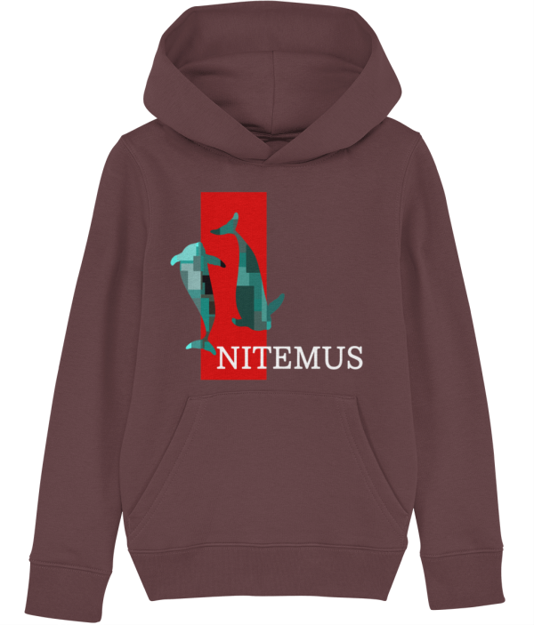 NITEMUS – Kids – Hoodie - The Last Vaquitas - Burgundy – from 3 years old to 14 years old