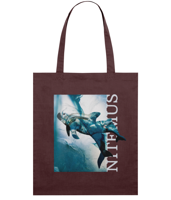NITEMUS - Squared Tote Bag – Blue vaquita – Burgundy - 42x37