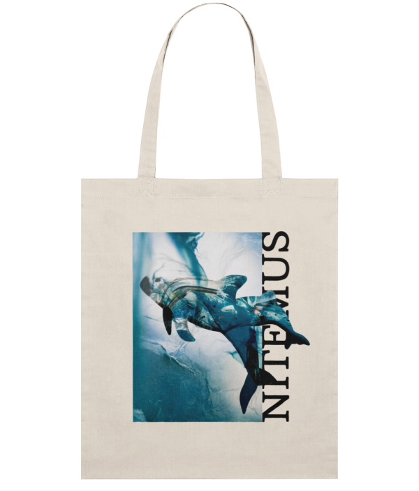 NITEMUS - Squared Tote Bag – Blue vaquita – Natural Raw - 42x37