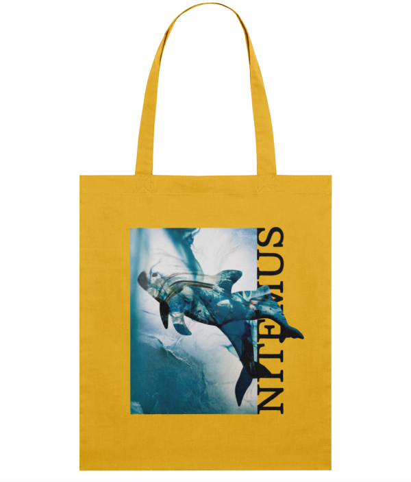 NITEMUS - Squared Tote Bag – Blue vaquita – Spectra Yellow - 42x37
