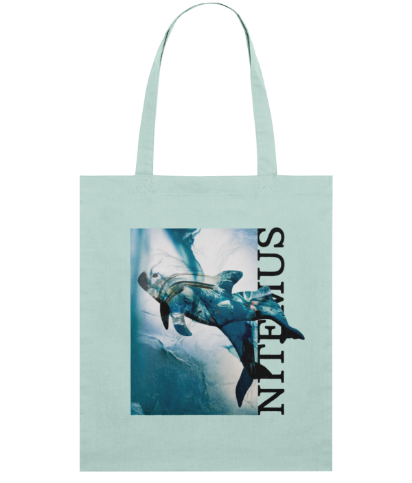 NITEMUS - Squared Tote Bag – Blue vaquitas – Caribbean Blue - 42x37