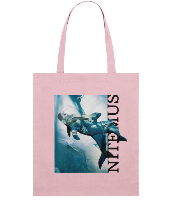 NITEMUS - Squared Tote Bag – Blue vaquitas – Cotton Pink - 42x37