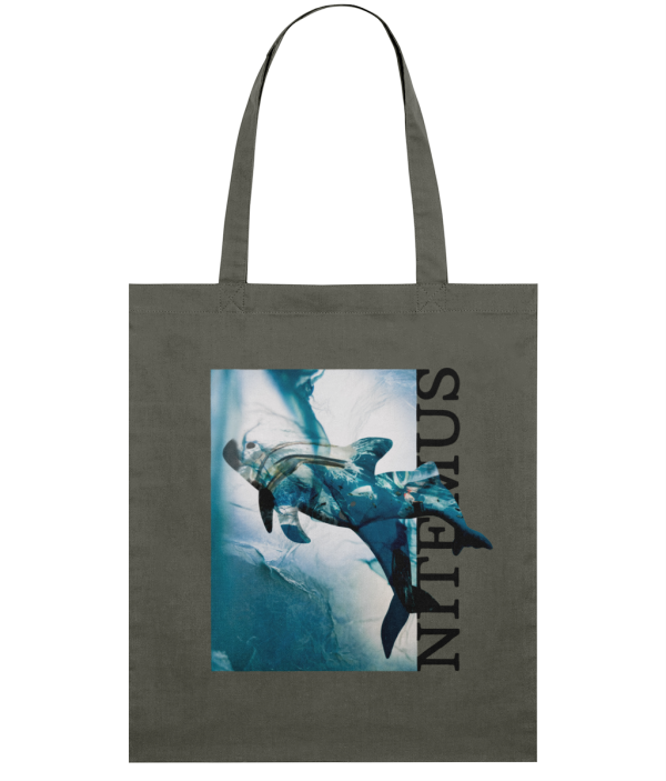 NITEMUS - Squared Tote Bag – Blue vaquitas – Khaki - 42x37