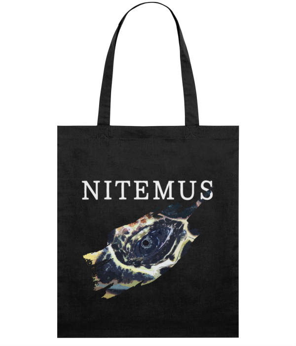 NITEMUS - Squared Tote Bag – Hawksbill Sea Turtle - Black - 42x37