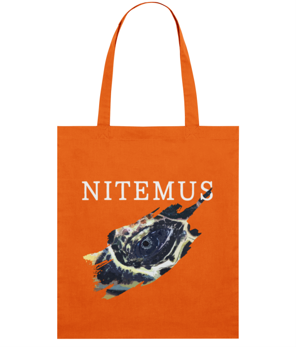 NITEMUS - Squared Tote Bag – Hawksbill Sea Turtle - Bright Orange - 42x37