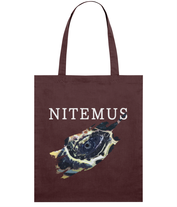 NITEMUS - Squared Tote Bag – Hawksbill Sea Turtle - Burgundy - 42x37