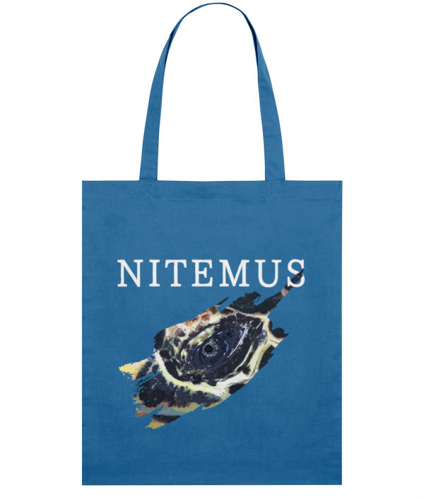 NITEMUS - Squared Tote Bag – Hawksbill Sea Turtle - Royal Blue - 42x37