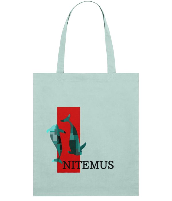 NITEMUS - Squared Tote Bag – The last vaquitas - Caribbean Blue - 42x37