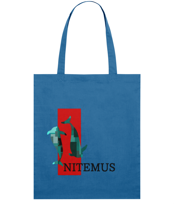 NITEMUS - Squared Tote Bag – The last vaquitas - Royal Blue - 42x37
