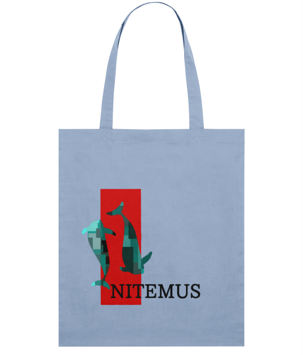 NITEMUS - Squared Tote Bag – The last vaquitas - Sky Blue - 42x37