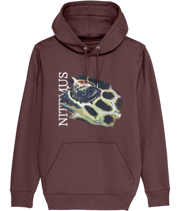 NITEMUS - Unisex – Hoodie - Hawksbill Sea Turtle - Burgundy – from size 2XS to size 5XL