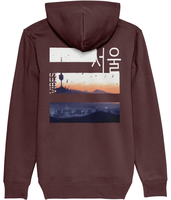 NITEMUS - Unisex – Hoodie - #SeoulVibes - Burgundy – from size 2XS to size 5XL