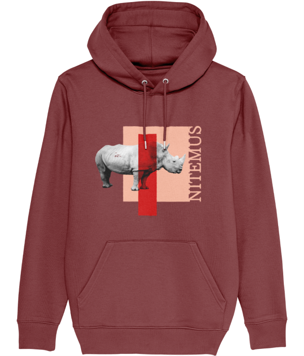 NITEMUS - Unisex – Hoodie - White Rhino - Red Earth – from size 2XS to size 5XL