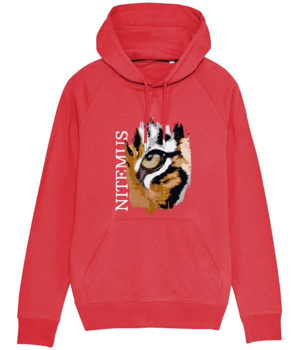 NITEMUS - Unisex - Raglan Sleeves Hoodie - Sunda Tiger - Red – from size S to size 2XL