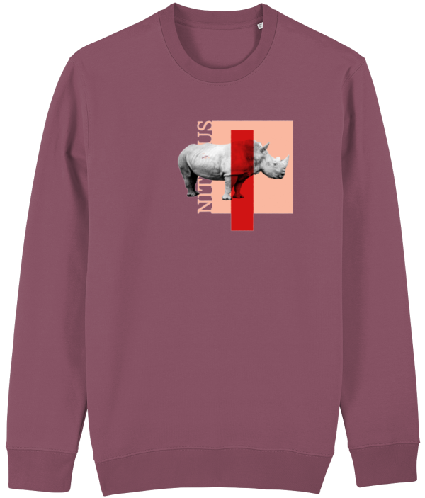 NITEMUS – Unisex – Sweatshirt – White Rhino – Hibiscus Rose – from size 2XS to size 4XL