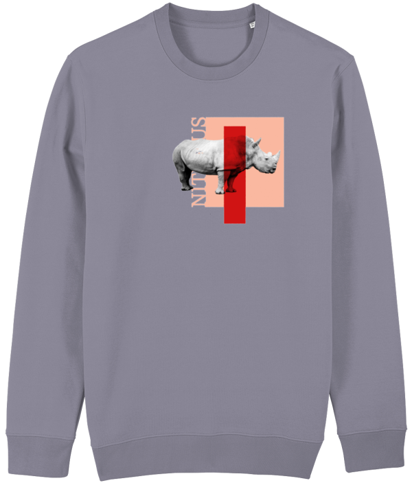 NITEMUS – Unisex – Sweatshirt – White Rhino – Lava Grey – from size 2XS to size 4XL