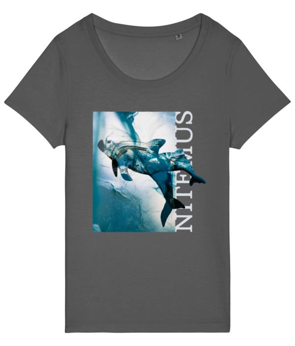 NITEMUS – Woman – T-shirt – Blue Vaquitas – Anthracite - from size XS to size 2XL