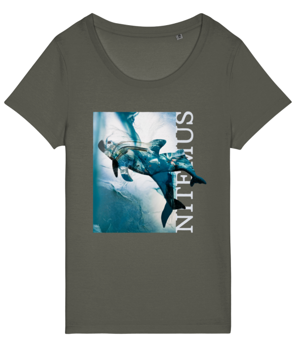 NITEMUS – Woman – T-shirt – Blue Vaquitas – Khaki - from size XS to size 2XL