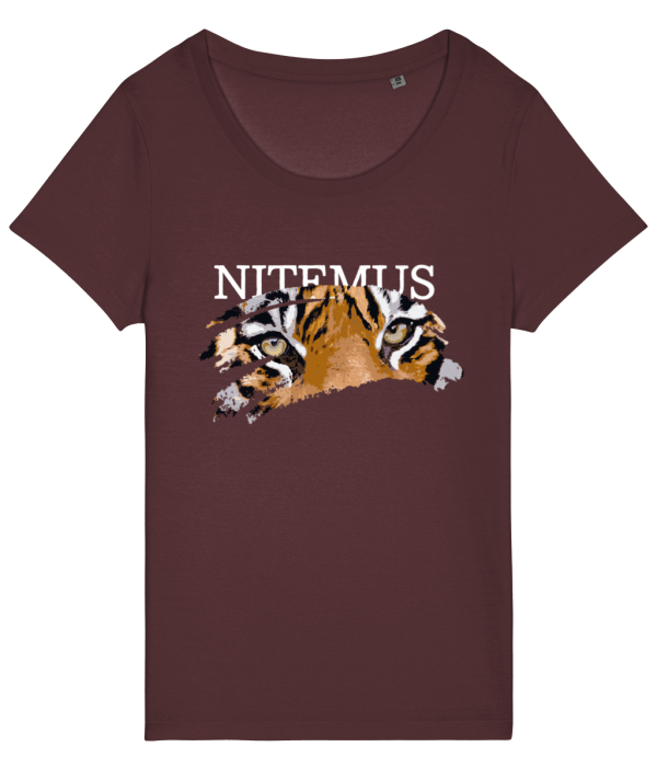 NITEMUS – Woman – T-shirt – Sunda Tiger – Burgundy - from size XS to size 2XL