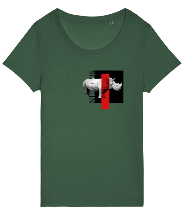 NITEMUS – Woman – T-shirt – White Rhino – Bottle Green - from size XS to size 2XL