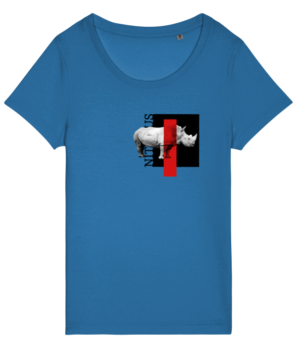 NITEMUS – Woman – T-shirt – White Rhino – Royal Blue - from size XS to size 2XL