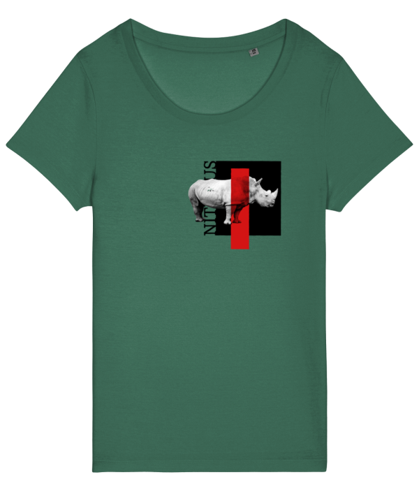 NITEMUS – Woman – T-shirt – White Rhino – Varsity Green - from size XS to size 2XL