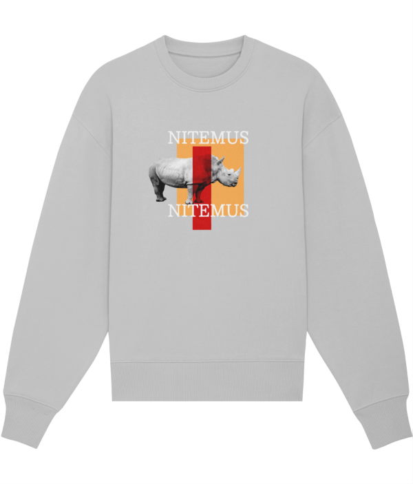 NITEMUS Luxury Collection - Unisex Sweatshirt - White rhino - Heather grey - from size 2XS to size 3XL