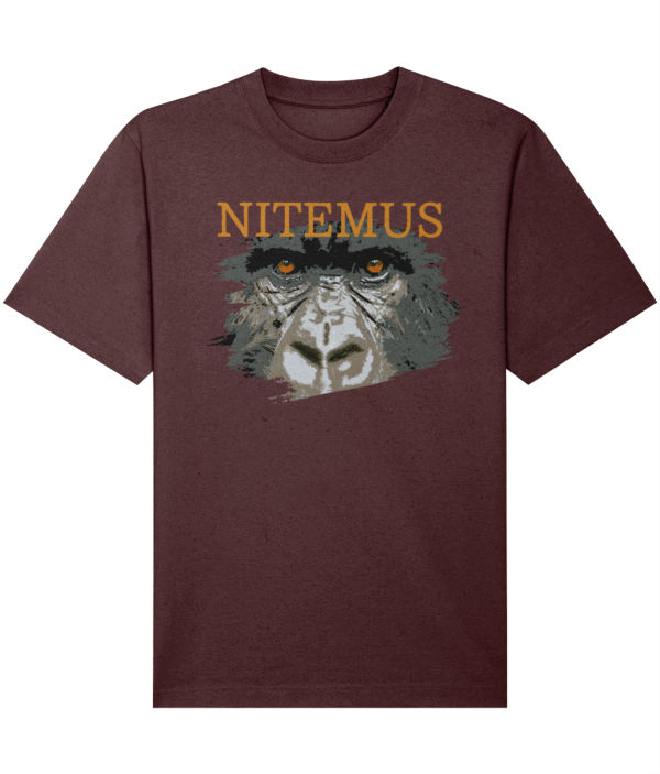 NITEMUS – Unisex - Heavy T-shirt - Cross River Gorilla - Burgundy - from size 2XS to size 3XL