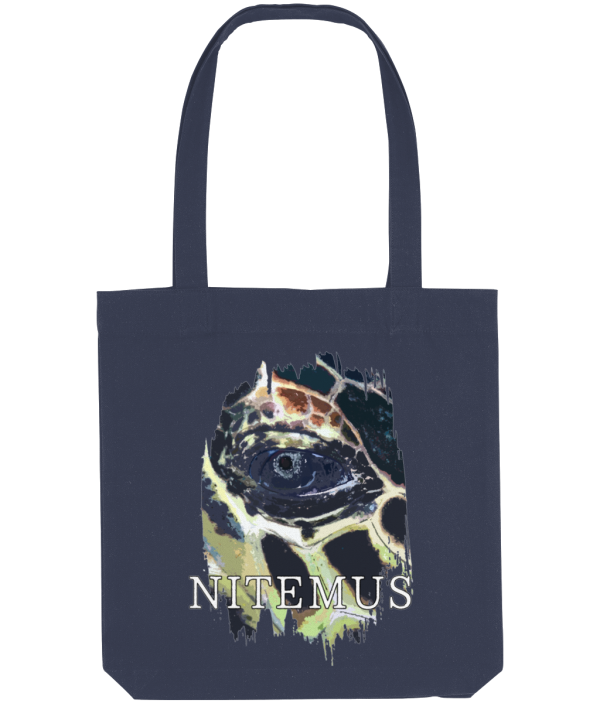 NITEMUS - Bevel Tote Bag - Hawksbill Sea Turtle – Midnight Blue – 39X37cm