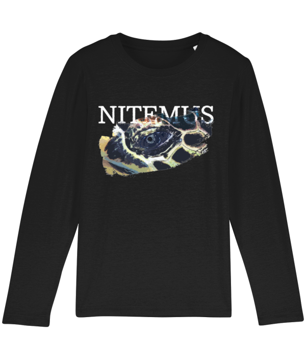 NITEMUS - Kids - Long sleeves - Hawksbill Sea Turtle - Black – from 3 years old to 14 years old