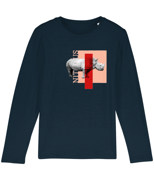 NITEMUS - Kids - Long sleeves - White Rhino - French Navy – from 3 years old to 14 years old