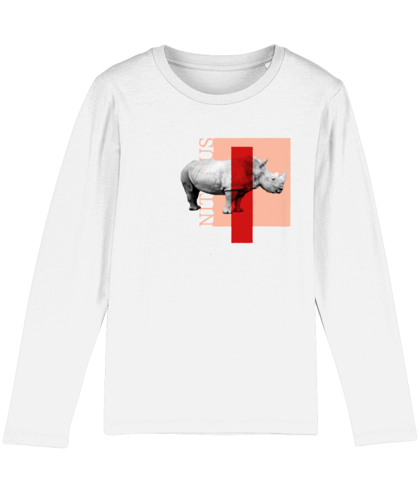 NITEMUS - Kids - Long sleeves - White Rhino - White – from 3 years old to 14 years old