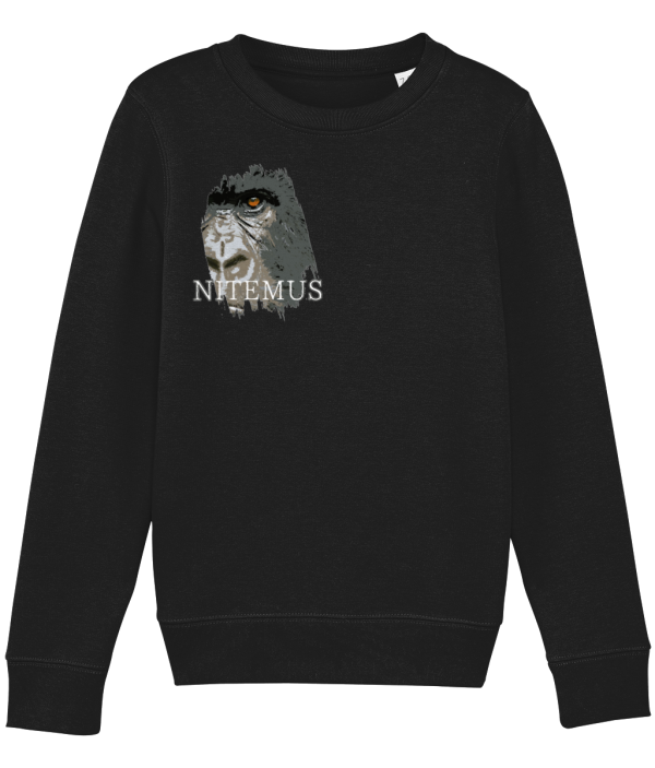 NITEMUS - Kids – Sweatshirt – Cross River Gorilla – Black – from 3 years old to 14 years old