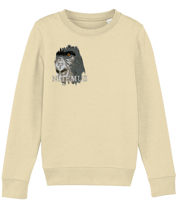 NITEMUS - Kids – Sweatshirt – Cross River Gorilla – Butter – from 3 years old to 14 years old
